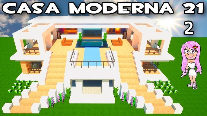 Minecraft: CASA MODERNA con piscina fácil Tutorial #4✓