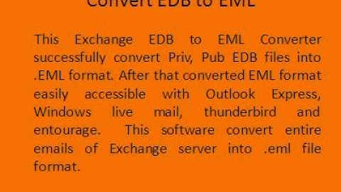 Convert EDB to EML