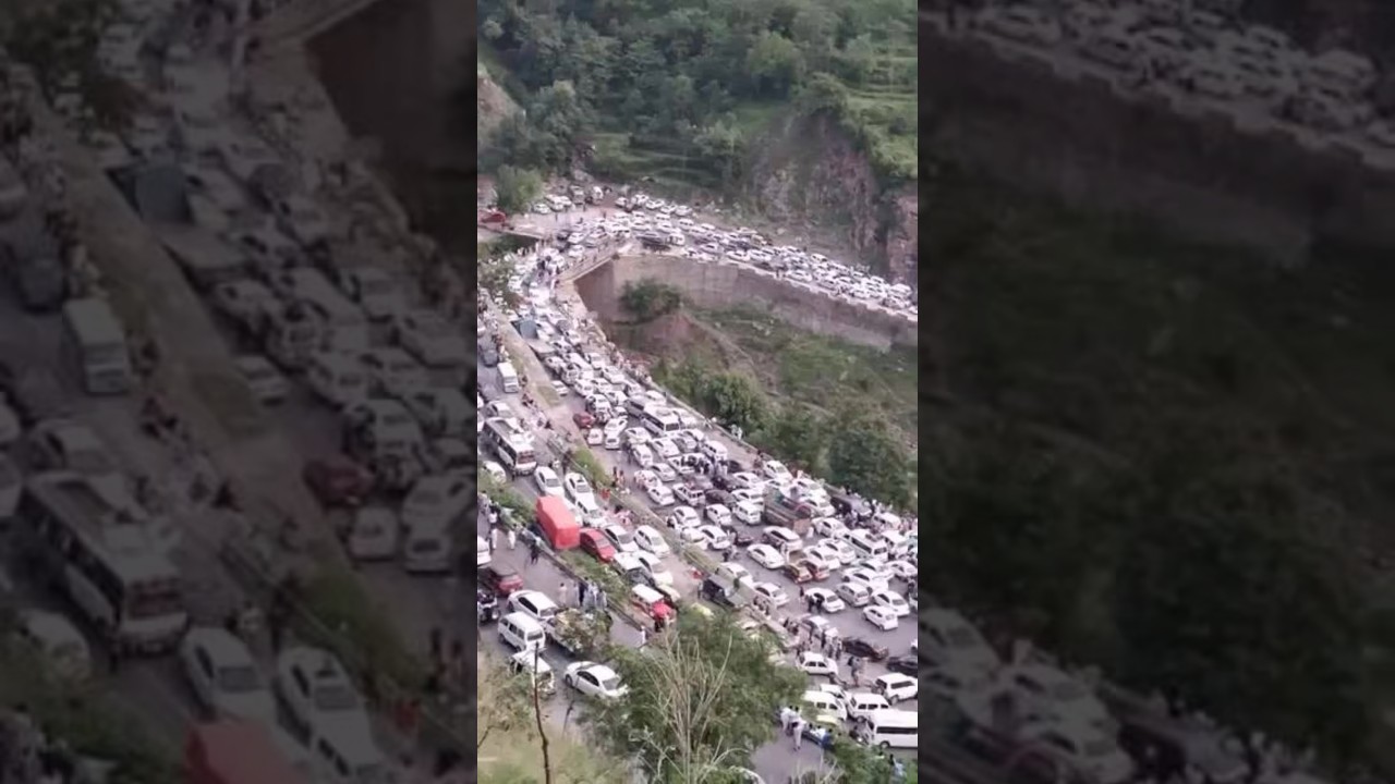 Epic views of traffic jam in Naran  Pakistan 