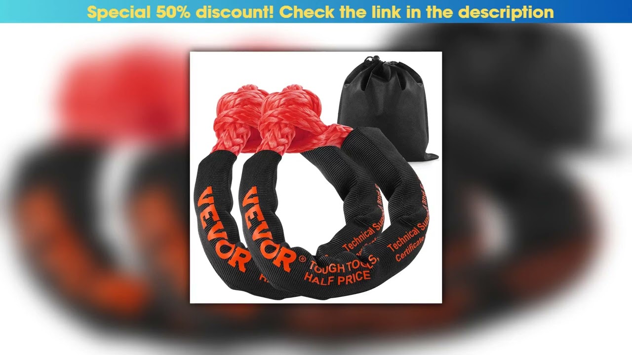 Flash Sale VEVOR 2Pcs Synthetic Soft Shackle Rope 44092lbs Tow Shackle Strap with Protective Sleeve