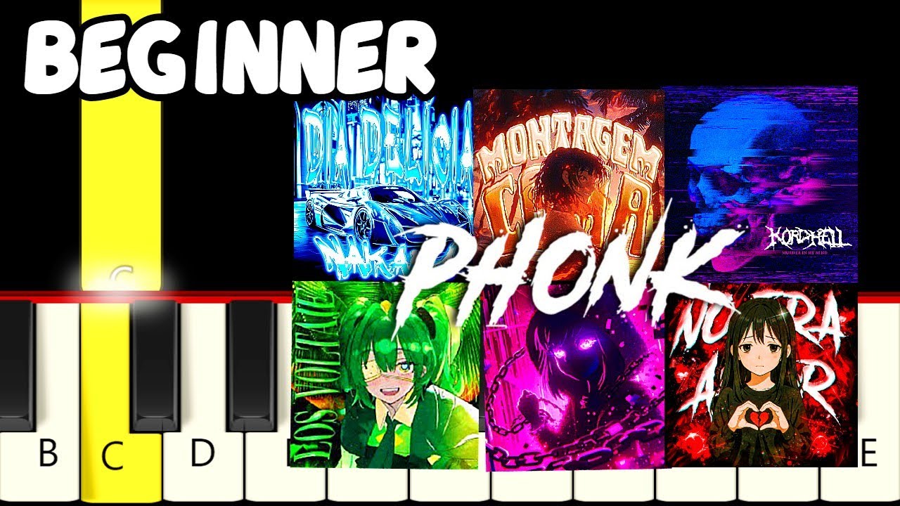 14 Famous Phonk Songs - Slow and Easy Piano Tutorial - Beginner