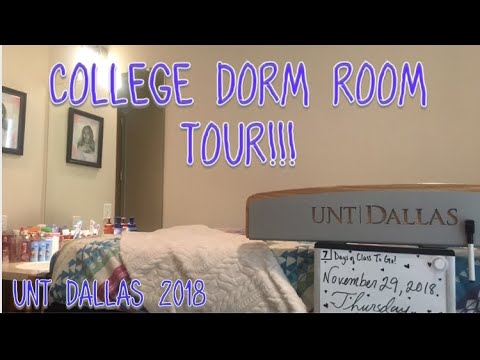 COLLEGE DORM ROOM TOUR || UNT 2018