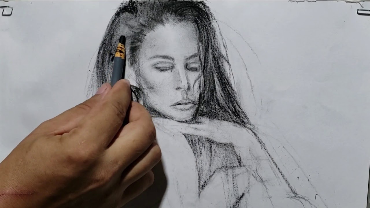 Dibujo cara mujer realista