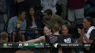 Sue Bird hits dagger 3, then gets ovation in likely last game in N.Y. 👏