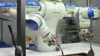 ロボットがお好み焼きを作る様子、だいたい一部始終