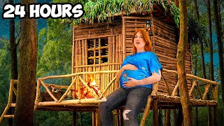 I Stayed in a TREEHOUSE for 24 Hours! *PREGNANT*