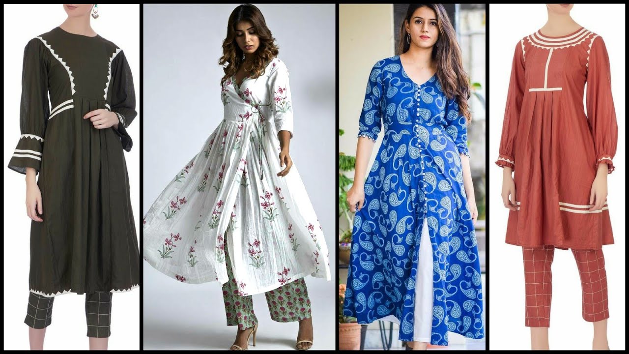 Latest Fashion Trend Of Casual Kurti Frocks Designs For Girls 21 Long Short Kurti Designs Youtube