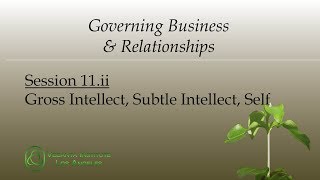Session 11.ii - Gross Intellect, Subtle Intellect, Self