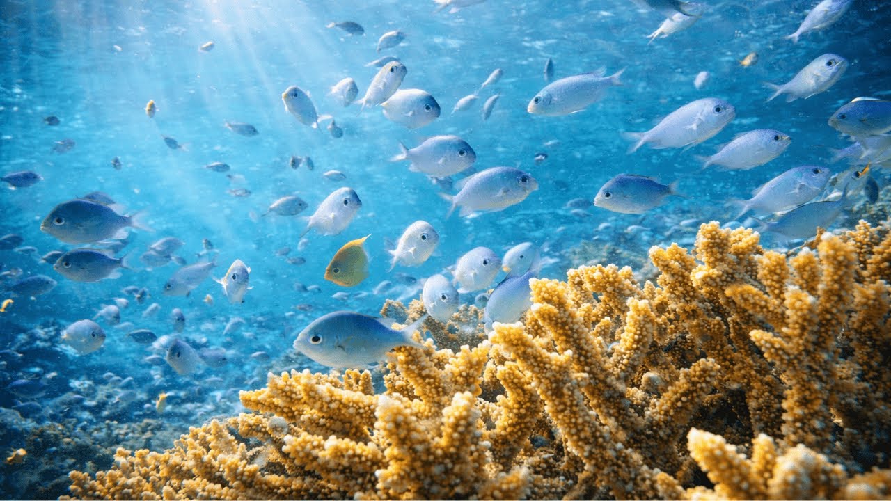 Small Tropical Fish  - Macro Underwater View  🐟  Immersive Natural Soundscape & Acoustic Guitar