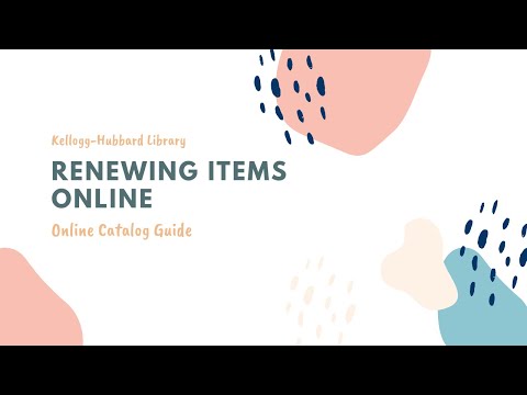 How to Renew Items through the Online Catalog