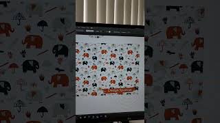 Cute Elephants Pattern Design in Adobe illustrator  #shorts #elephantlove