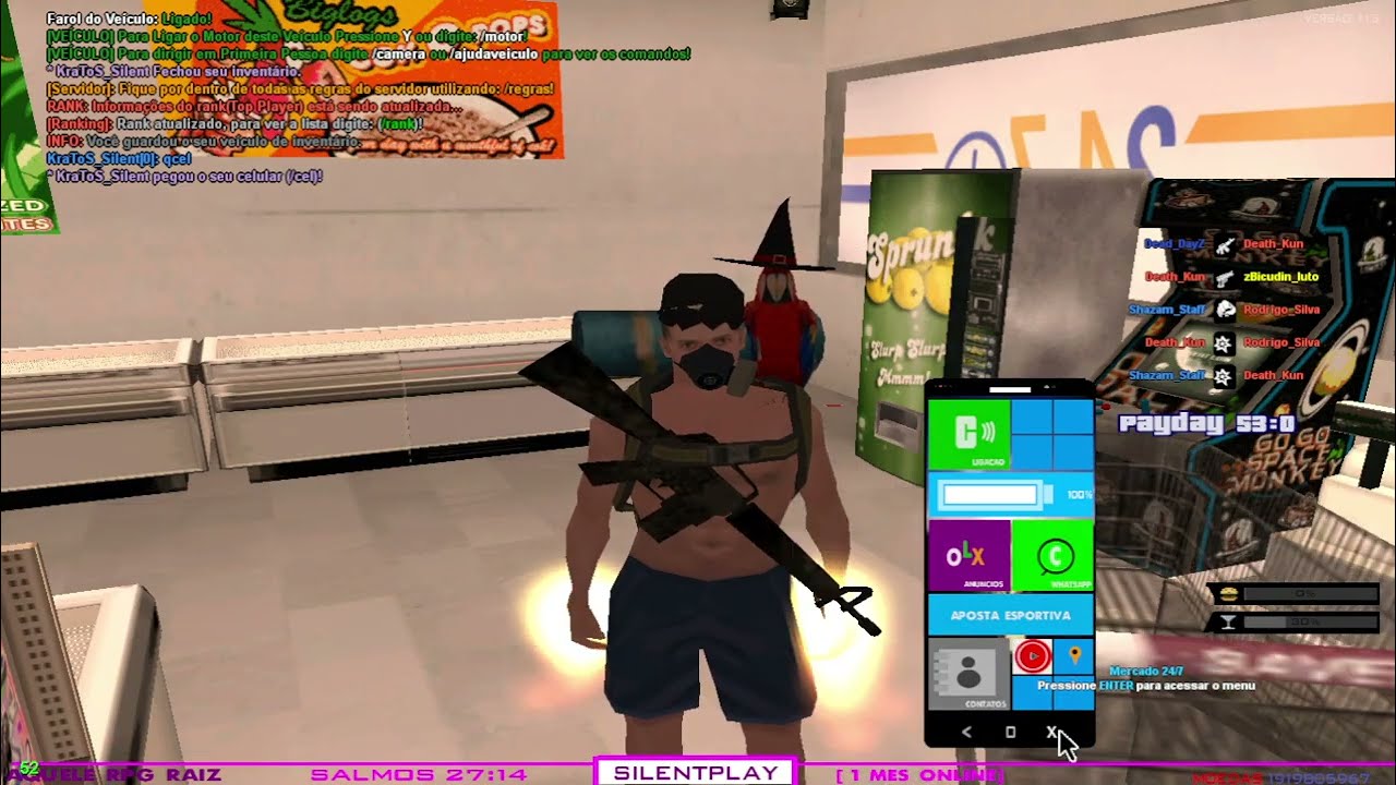 Melhor servidor samp! Com carro de inv e vip de graçaa! SilentPlay RPG