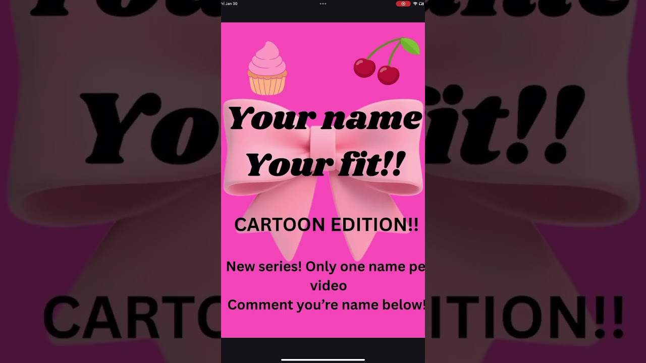 Comment your name a real/cartoon! 