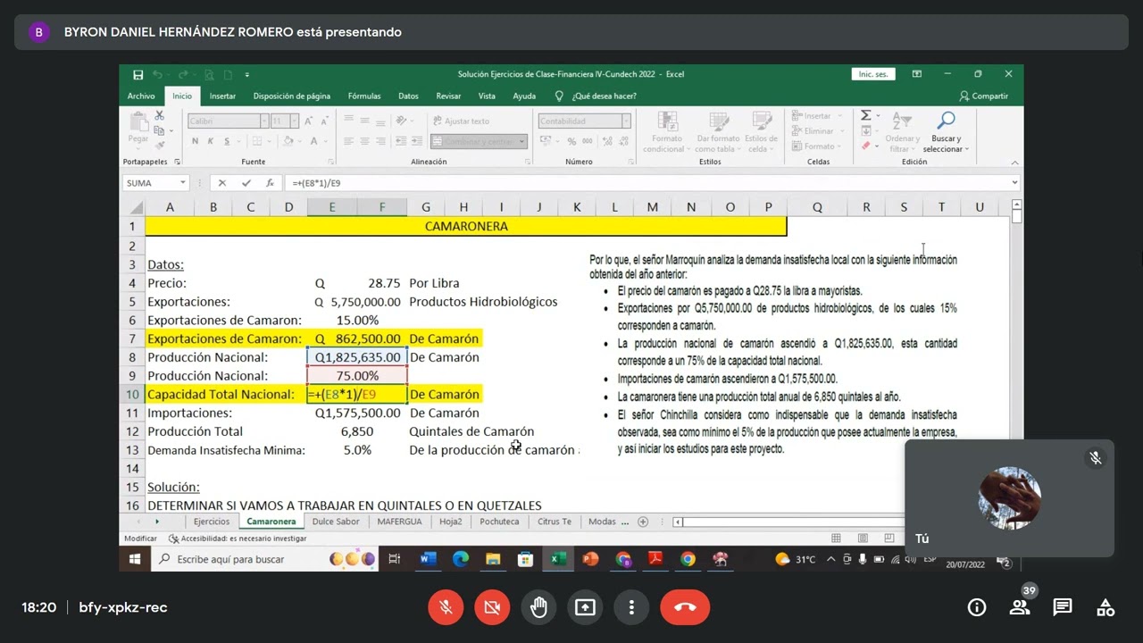 DEMANDA INSATISFECHA CLASE 20 JULIO 2022