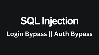 Auth Bypass using SQL Injection | Login Bypass | TCRSecurity