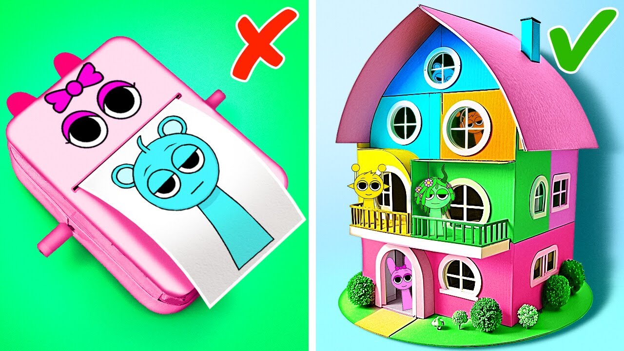 ¡Renovamos la habitación de Sprunki! 🤯✨ Trucos DIY con papel Pinki para tu espacio