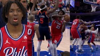 JOEL EMBIID PASSES UP A WIDE-OPEN SHOT! JUST TO FLOP \& DEMAND A FOUL ON THE OTHER END!