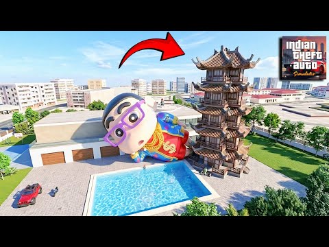 Indian Theft Auto Simulator 💥 Giant Shinchan 😱 Chinese Building में फंस गया! | 