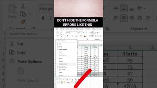 Hide Formula Errors Like an Excel Pro Stop Formula Errors from Ruining Your Sheet #excel #exceltips