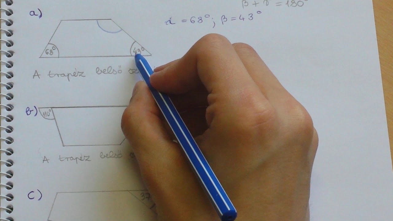 Trapézok - szögszámítás I. (7. osztály) - MATÖRTÉNELEMATIKA