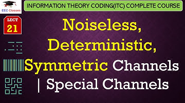 L21: Noiseless, Deterministic, Symmetric Channels | Special Channels | Information Theory Coding