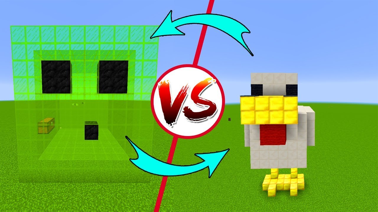 slime ev vs tavuk ev minecraft youtube