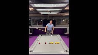 Level 10 pool drill. Cue ball must hit the back rail after every shot. #8ballpool #8ball #practice
