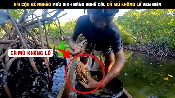 Hai cậu bé nghèo mưu sinh bằng nghề câu cá mú khổng lồ ven biển | Review bắt hải sản