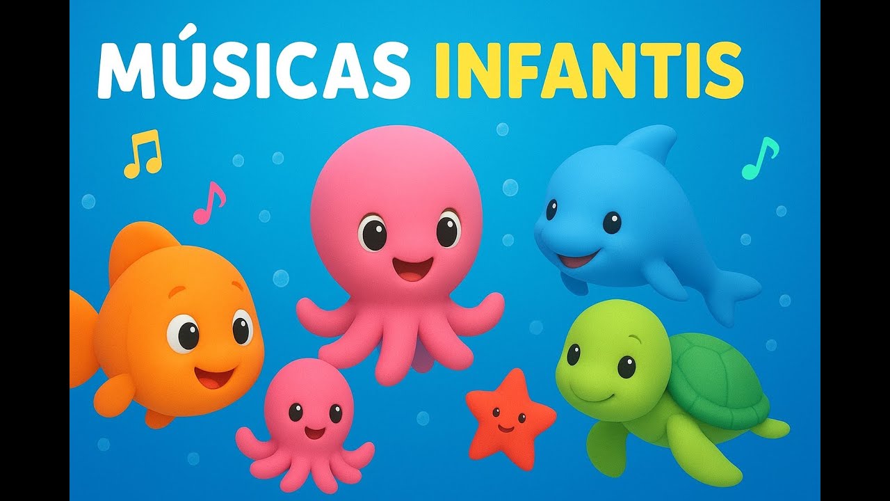**🌊 1 Hora de Músicas Infantis 🐠🐢🐙🐬 Canções Divertidas para Crianças! 🎶 ...