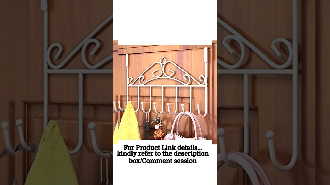 RSJI Over The Door metal Hanger No drill with 7 Hooks Clothes,Purses,Belt etc Rack Organizer review