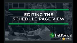 Editing the Schedule Page View
