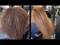 This is her NATURAL hair color | Silk press and trim on natural hair