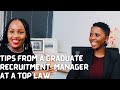 Tips from a Graduate Recruitment Manager at a top law firm || Law Series || South African Youtubers