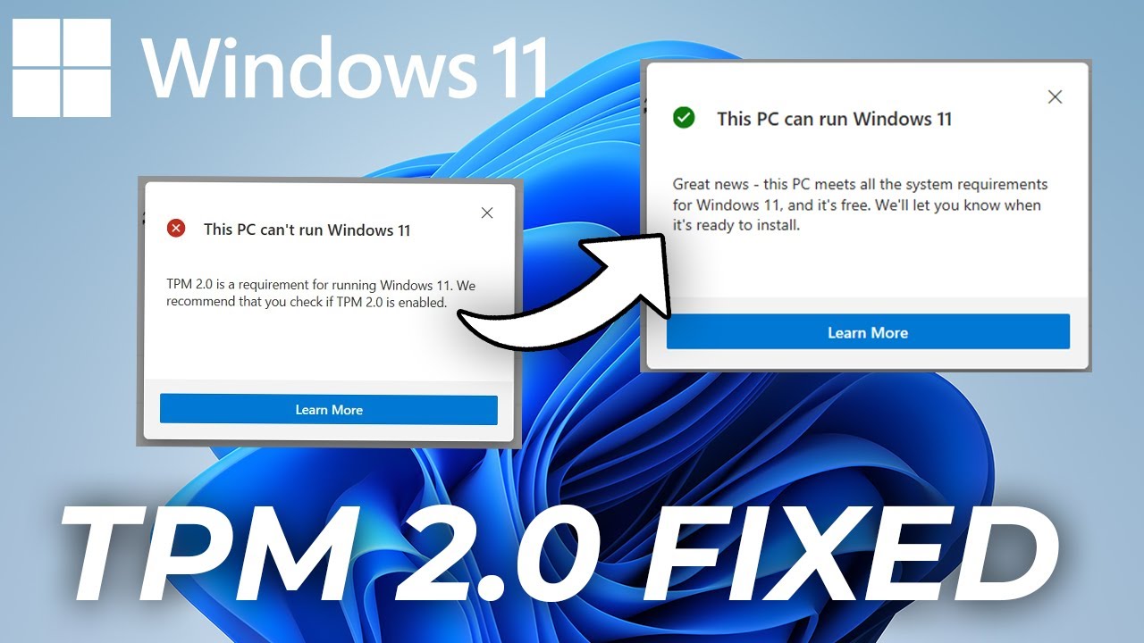 Windows 11 TPM 2.0 Error Fixed | How to check if your PC can run Windows 11  - YouTube