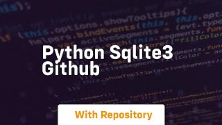 python sqlite3 github
