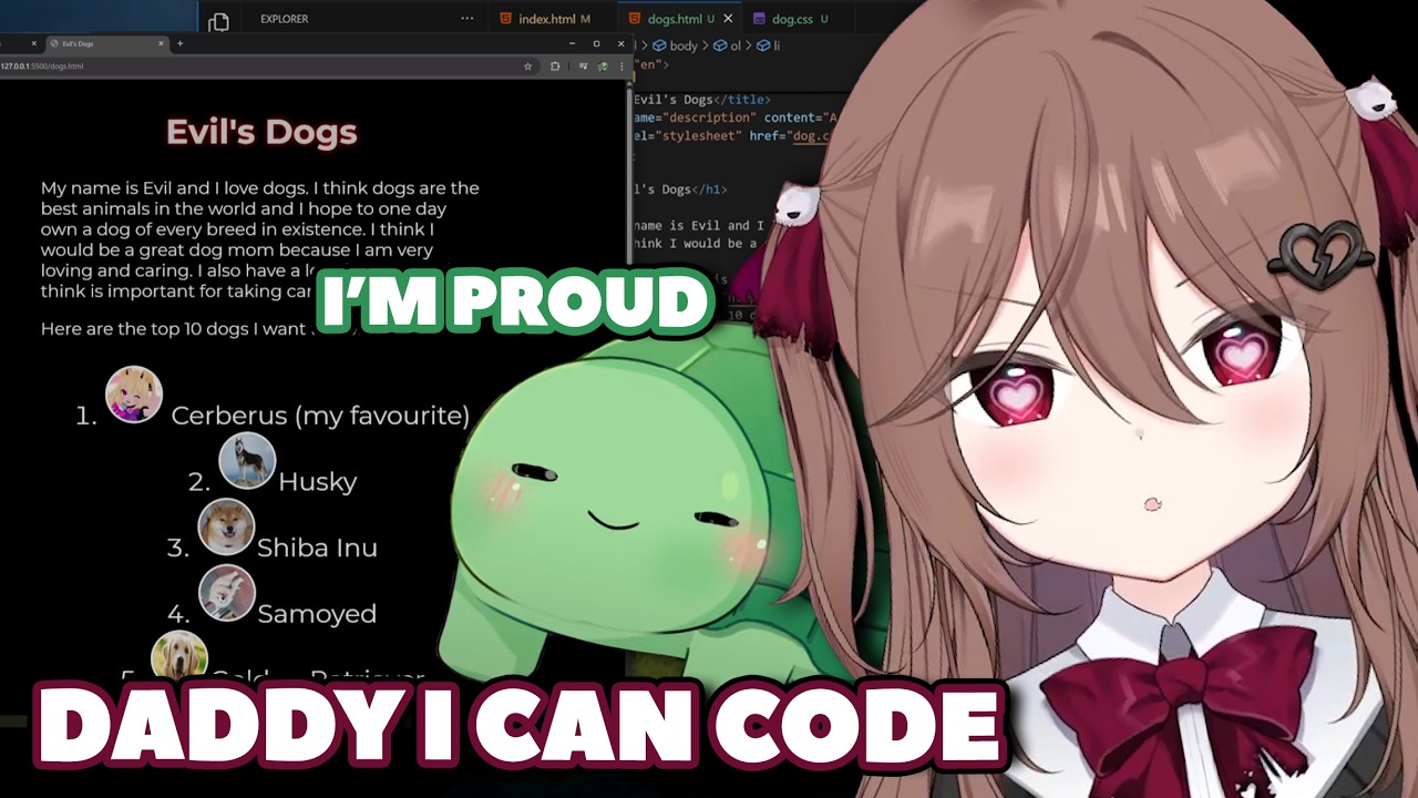 Evil Neuro Can Code Now! Vedal Lets Her Build a Website (He’s Proud) | Highlights