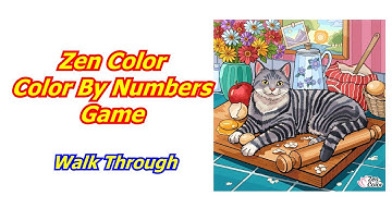 Zen Color - Color By Number Walk Through A Cat