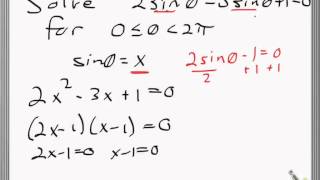 Solving trig equations with factoring example 1