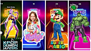 Tiles hop game, Nastya  vs Hulk vs K-Pop Rumi vs Mario # screenshot 5