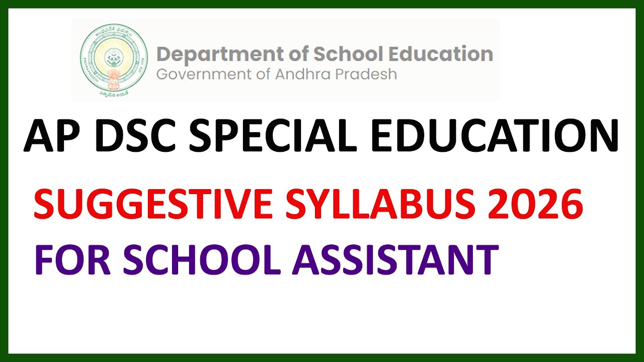 AP DSC SPECIAL EDUCATION SYLLABUS 2026