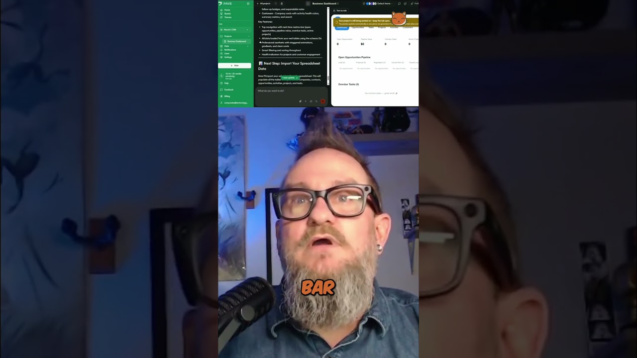 AI built a CRM in minutes. ⚡