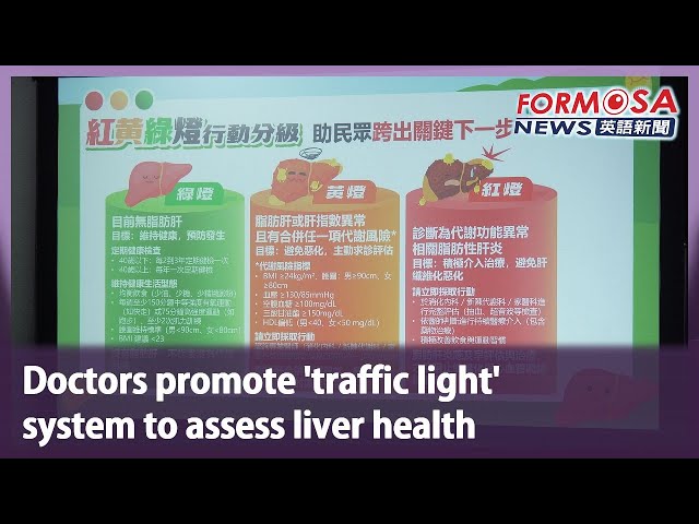 Doctors promote ‘traffic light’ system to assess liver health｜Taiwan News