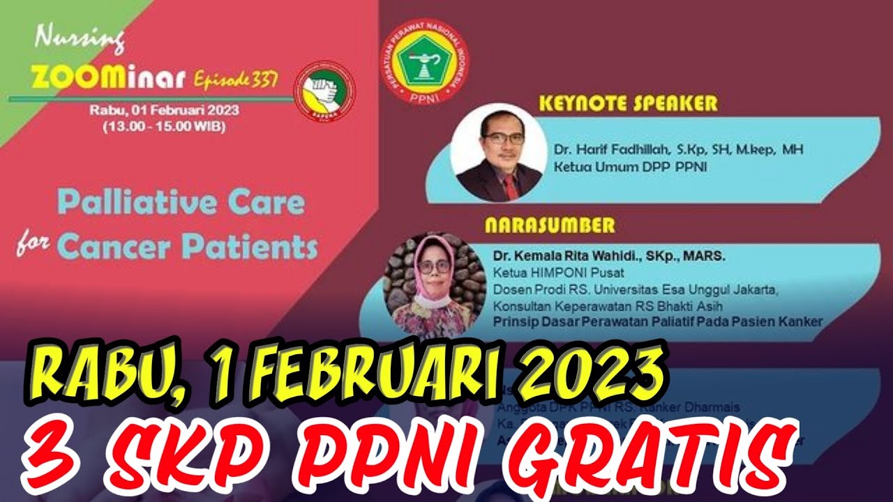 Nursing Zoominar Bapena PPNI #337 Palliative Care Cancer Patients 