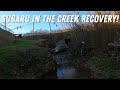 Recovery Of The Subaru In The Creek!