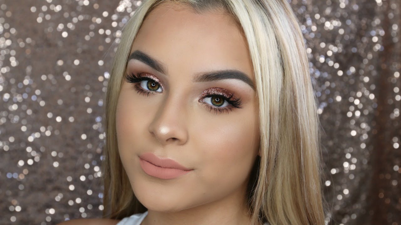 Rose Gold Glitter Makeup Tutorial Aidette Cancino YouTube