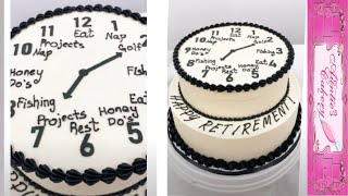 Time To Retire! DECORATING a Retirement Clock Cake 🍰 Creative Retirement Cake Idea!