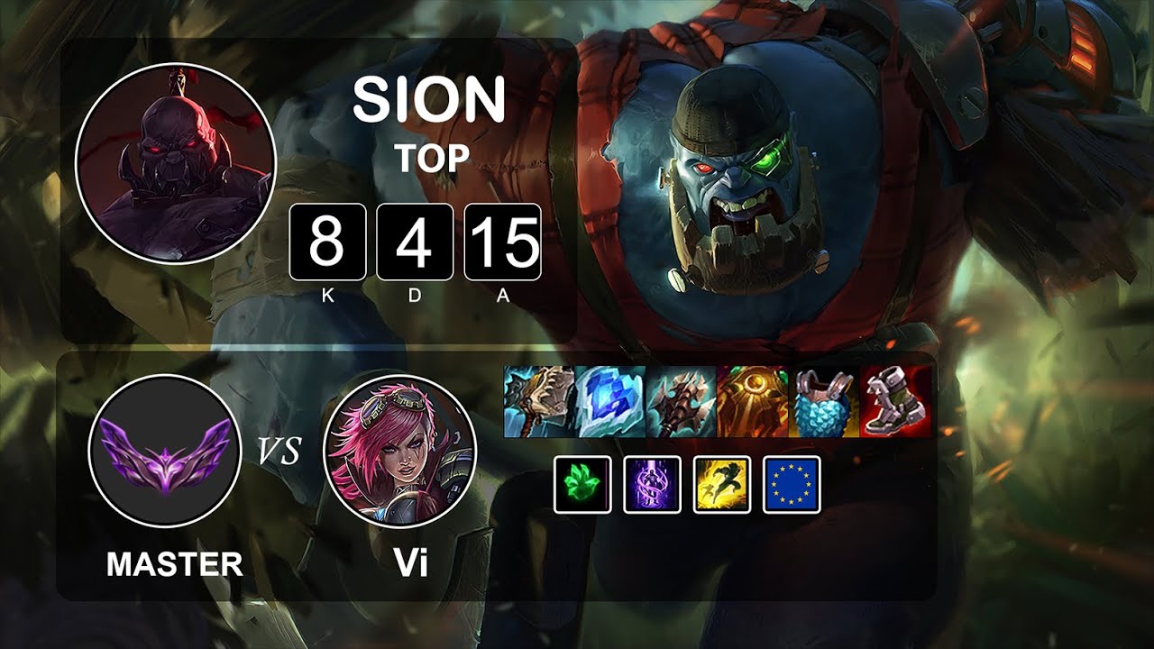 Top Sion vs Vi - LOL EUW Master Season 12 Patch 12.2