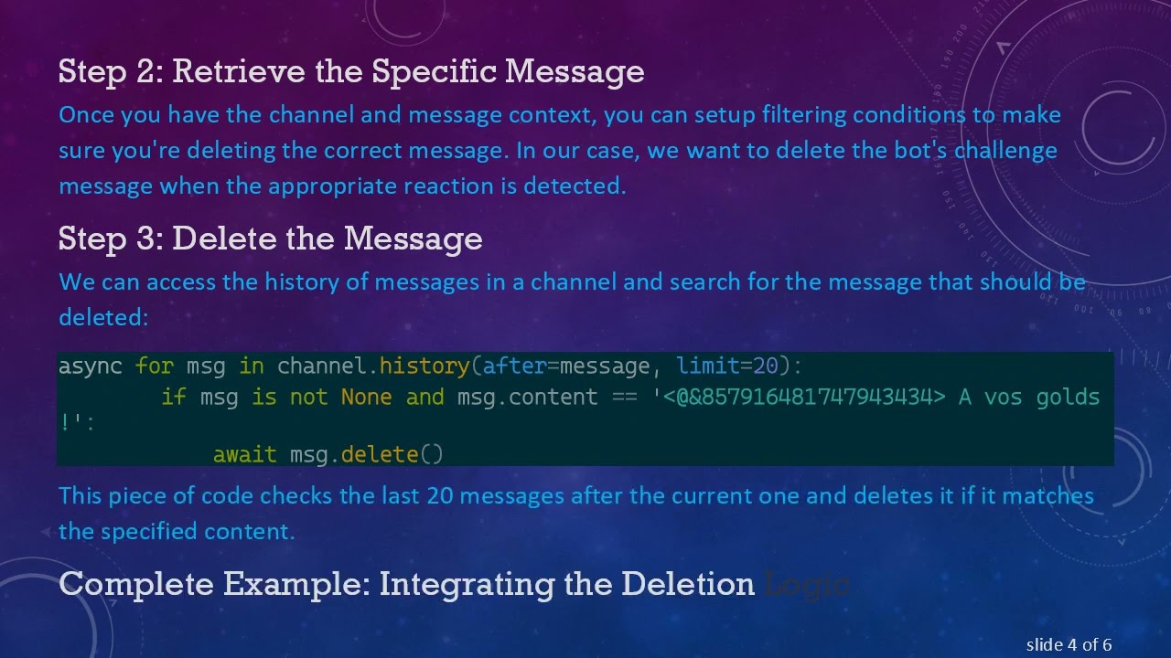 Delete Messages with Reaction Events in Discord.py