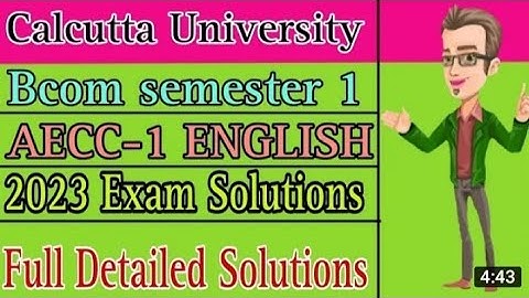 AECC 1 ENGLISH Solutions 2023 | B.com Semester 1 | Communicative English | Calcutta University