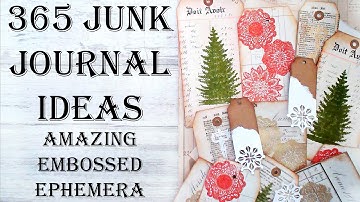 WOW! Geweldige reliëfresultaten DIY Junk Journal Ephemera Tutorial Kerst Scrapbook Gemengde Media